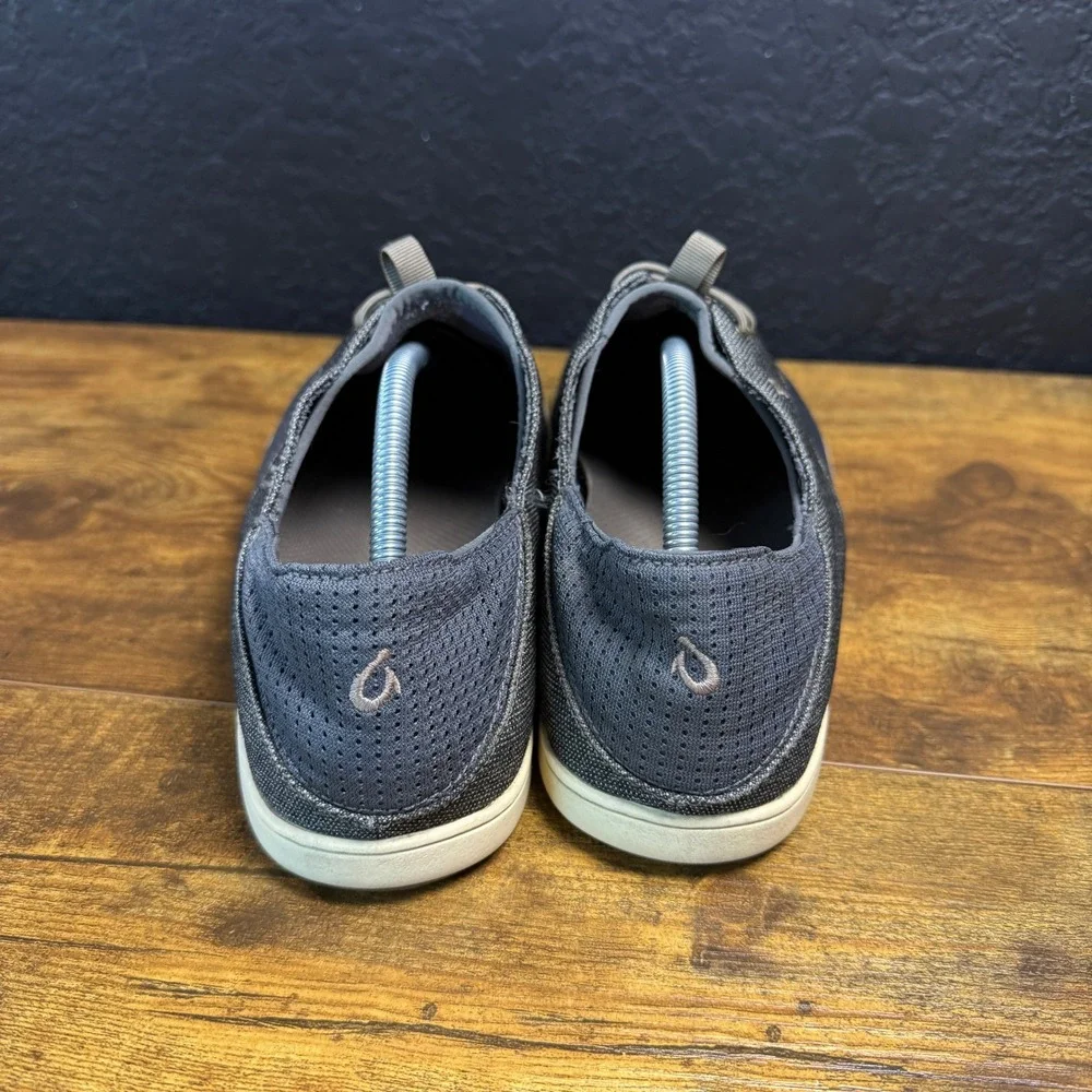 OluKai‎ Nohea Moku 10188 Fog Grey Textile Mesh Boat Shoe Mens 10.5